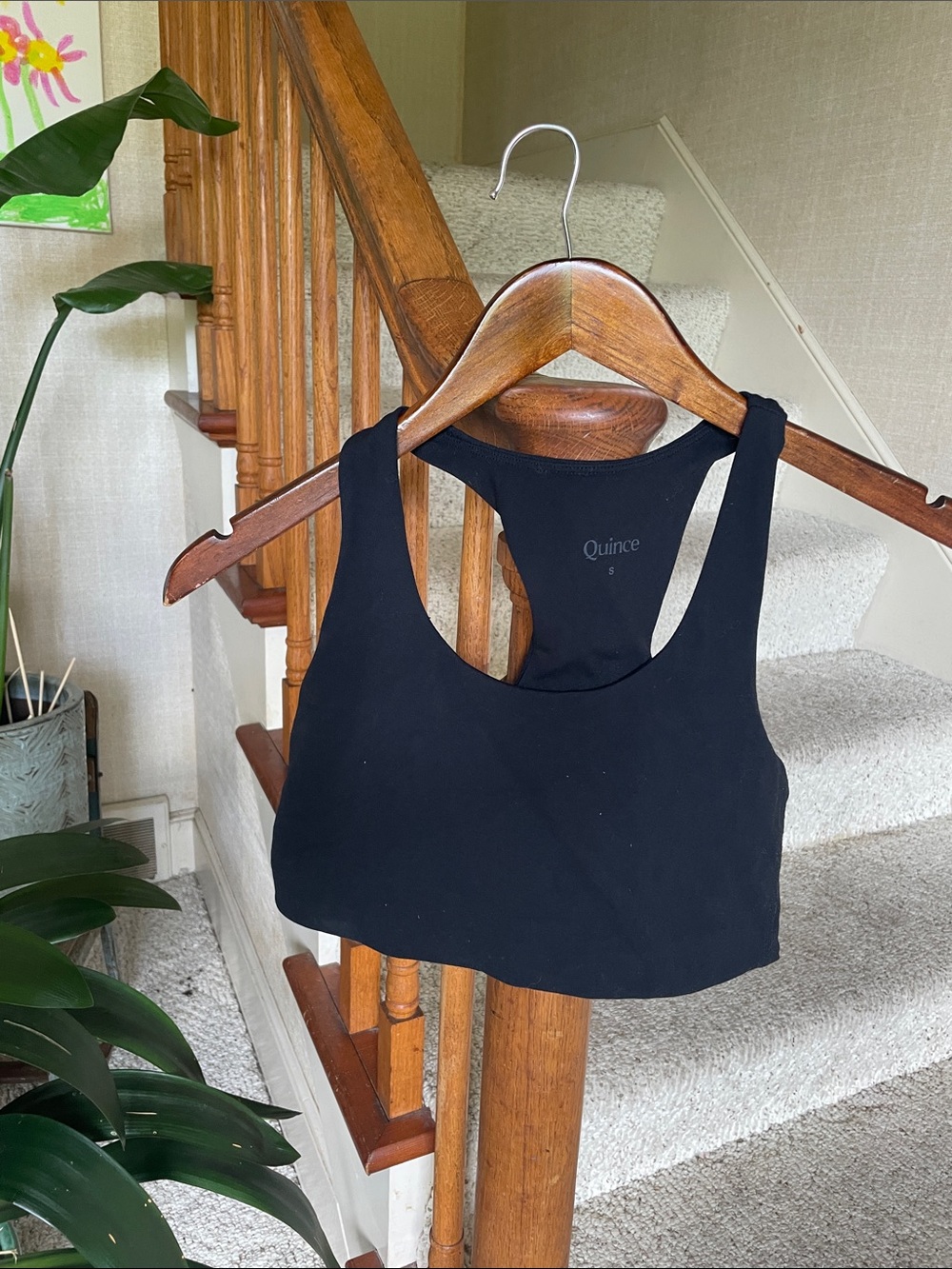 Quince Black Racerback Sports Crop